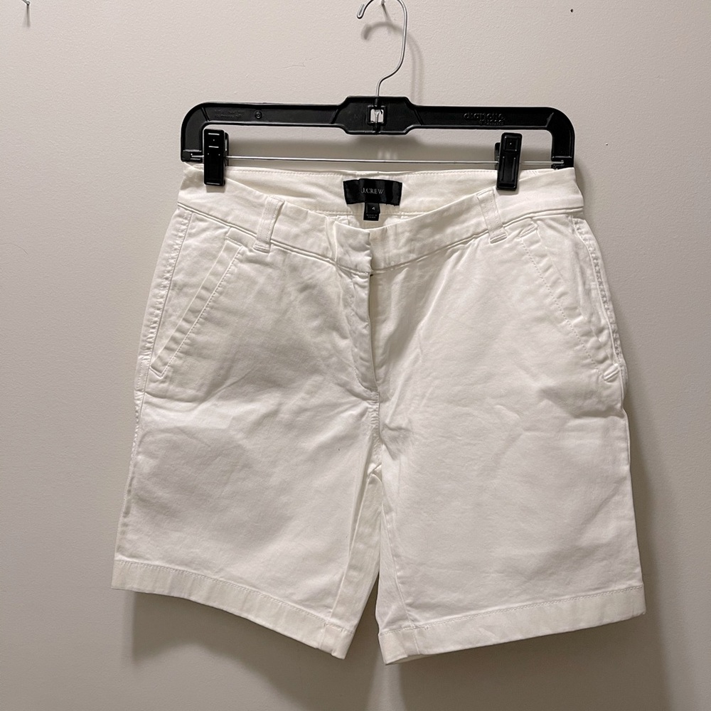 J Crew White Bermuda Shorts